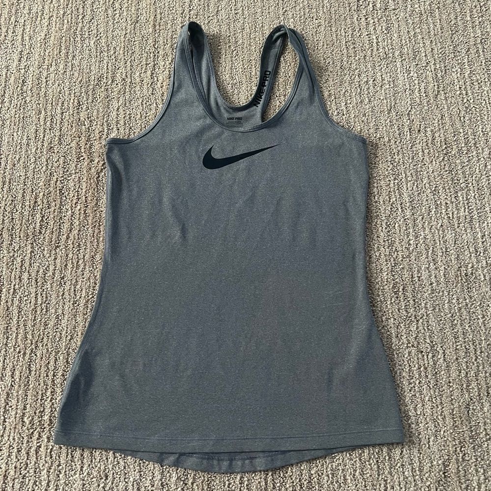 Nike Grey Logo Dri-fit Workout Tank Top